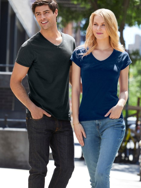 T-Shirts à personnaliser GILDAN T-shirt femme col v Softstyle 