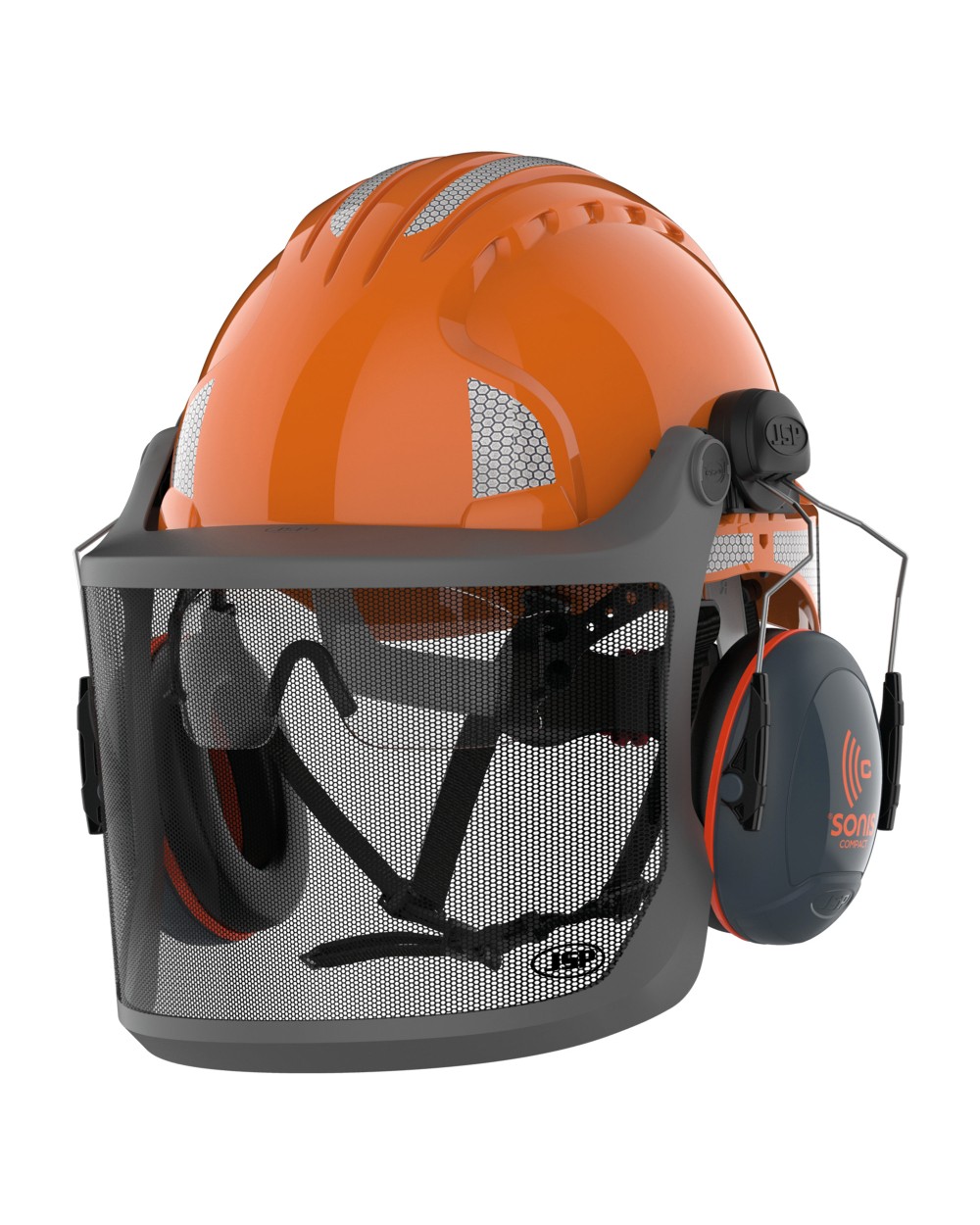 Benodigdheden JSP Sonis Compact EVOGuard™ M3 bosbouwhelm met Sonis Compact oorkappen voor bedrukking &amp; borduring