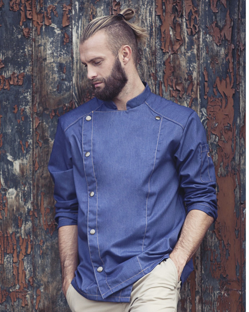 Jassen KARLOWSKY CHEF JACKET JEANS-STYLE voor bedrukking &amp; borduring