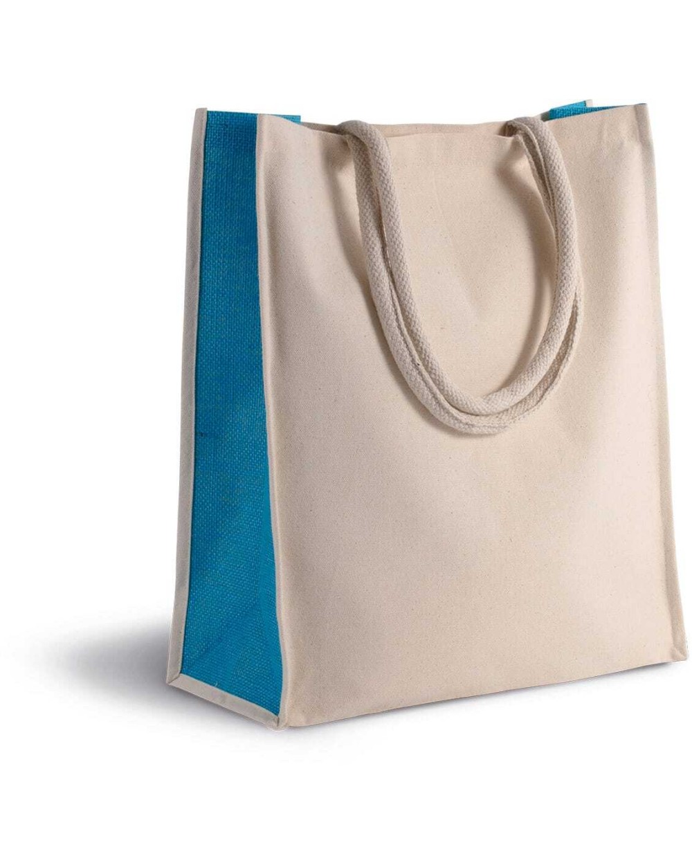 Tote bags KIMOOD Shopper van katoen/jute - 23 L voor bedrukking &amp; borduring