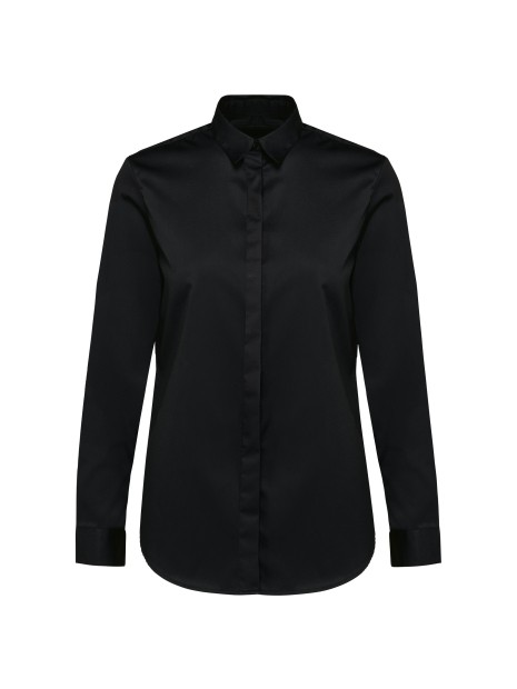 KARIBAN Chemise twill manches longues femme /api/colors/b9fdad4a-5e94-45cb-8c03-c08b349b28c3 personnalisable