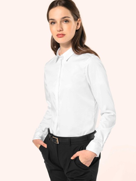 Chemises à personnaliser KARIBAN Chemise twill manches longues femme 