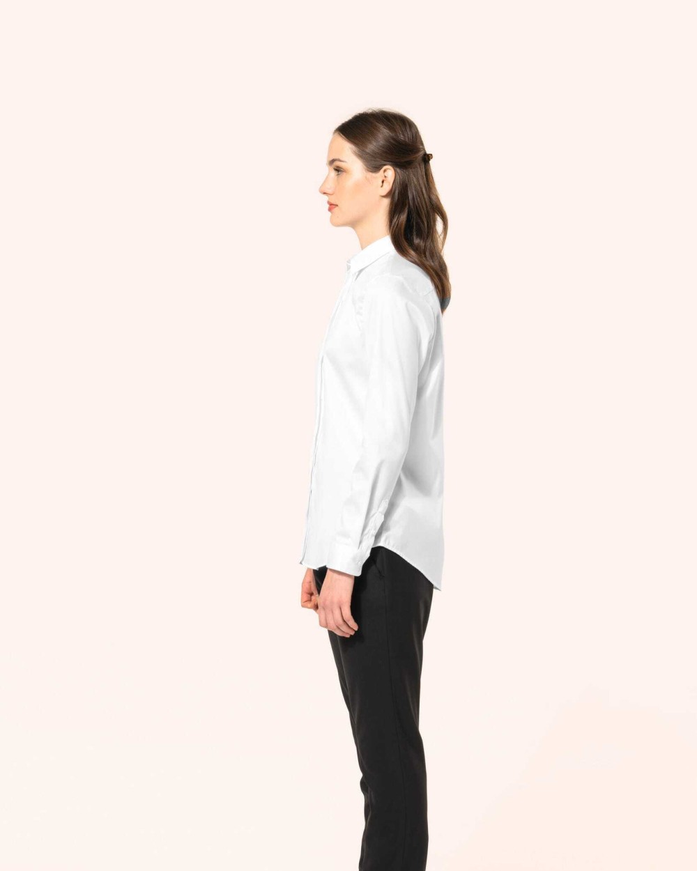 Hemden KARIBAN Damesoverhemd van twill met lange mouwen voor bedrukking &amp; borduring