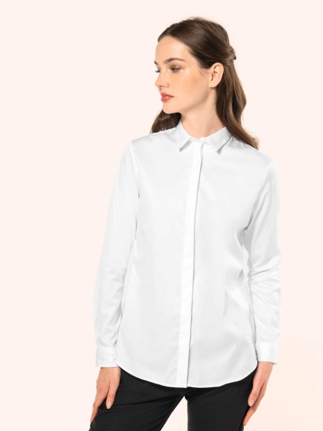Chemises à personnaliser KARIBAN Chemise twill manches longues femme 