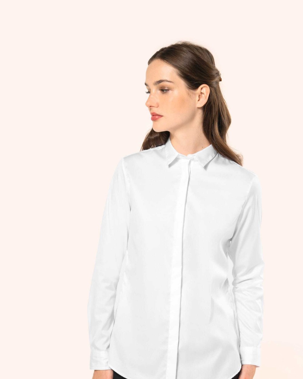 Hemden KARIBAN Damesoverhemd van twill met lange mouwen voor bedrukking &amp; borduring