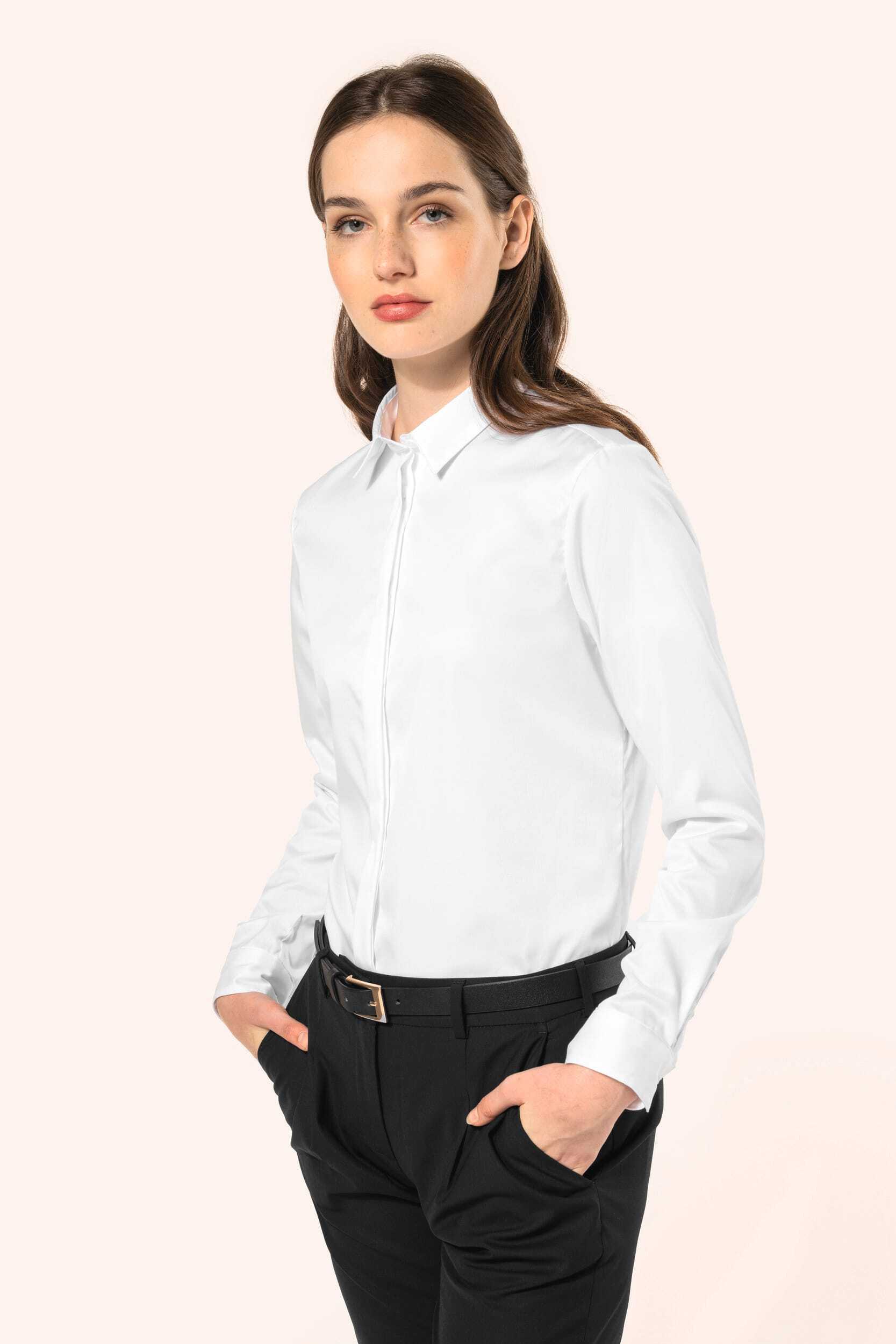 Chemises personnalisable KARIBAN Chemise twill manches longues femme