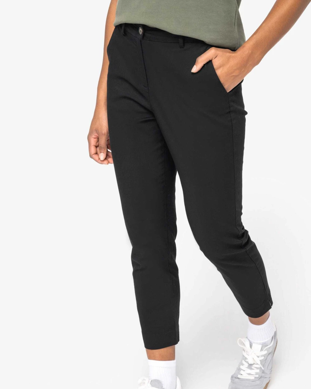 Broeken NATIVE SPIRIT Ecologische enkellange chinobroek dames voor bedrukking &amp; borduring