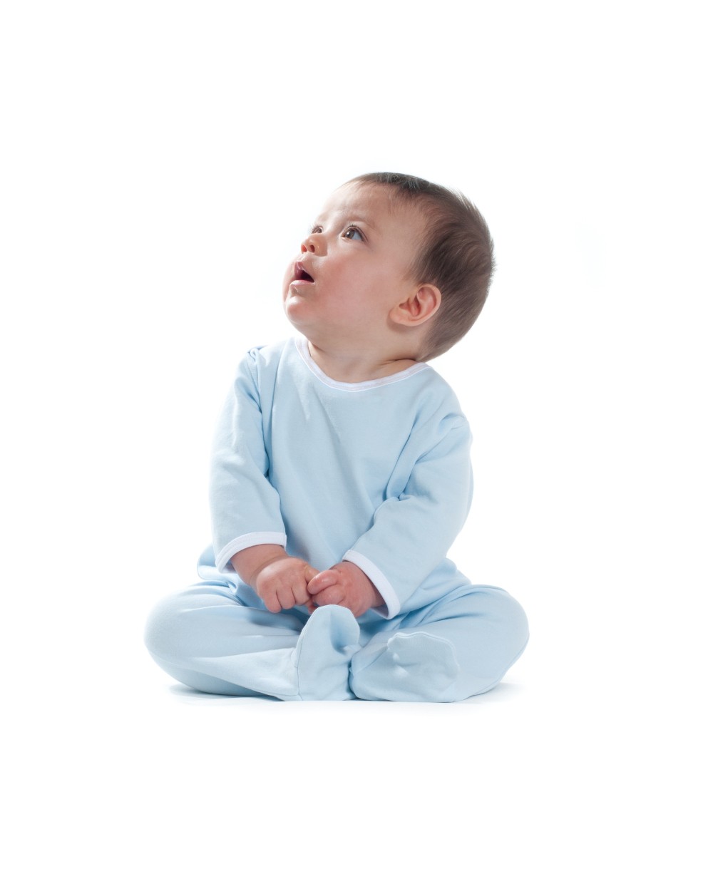 Baby artikelen LARKWOOD CONTRAST LONG SLEEVED SLEEPSUIT voor bedrukking &amp; borduring