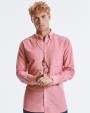 RUSSELL MEN''''S LONG SLEEVE TAILORED WASHED OXFORD SHIRT Hemden personalisierbar