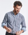 RUSSELL MEN'S LONG SLEEVE TAILORED WASHED OXFORD SHIRT Hemden personalisierbar