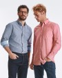 RUSSELL MEN''''S LONG SLEEVE TAILORED WASHED OXFORD SHIRT Hemden personalisierbar