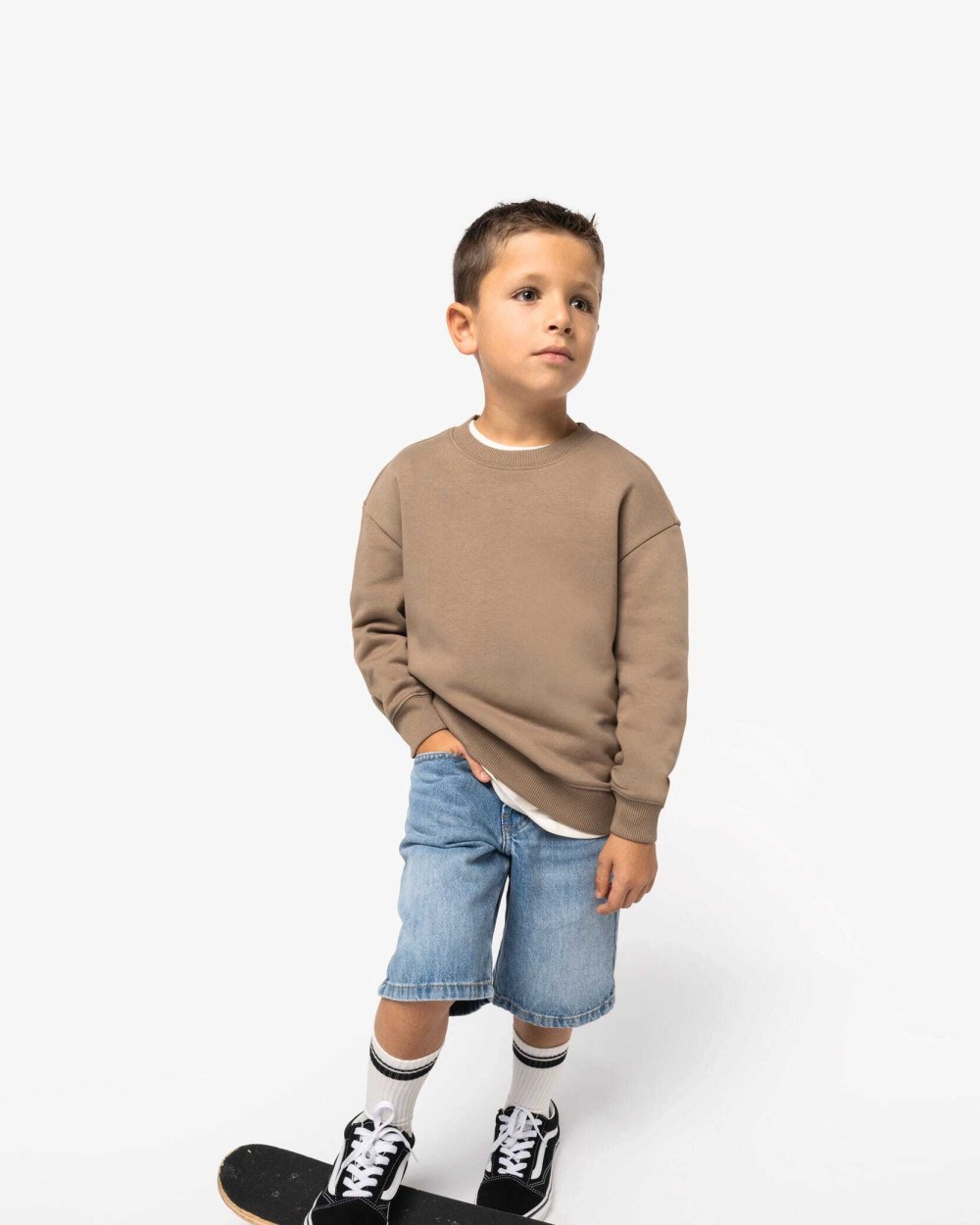 Sweaters & hoodies NATIVE SPIRIT Ecologische cropped kindersweater met ronde hals voor bedrukking &amp; borduring