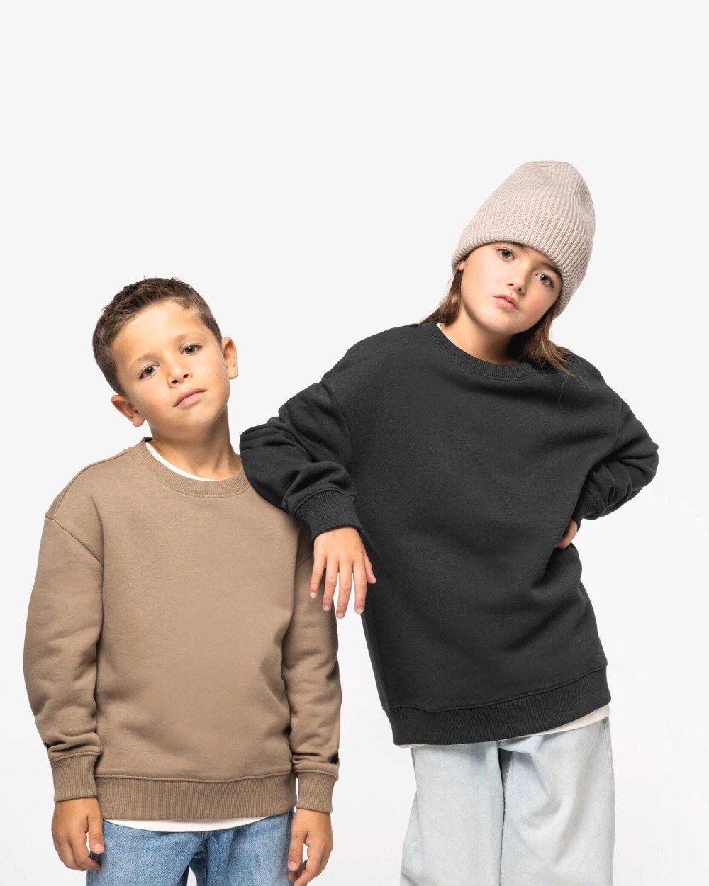 Sweat-shirts personnalisable NATIVE SPIRIT Sweat-shirt écoresponsable à col rond oversize enfant