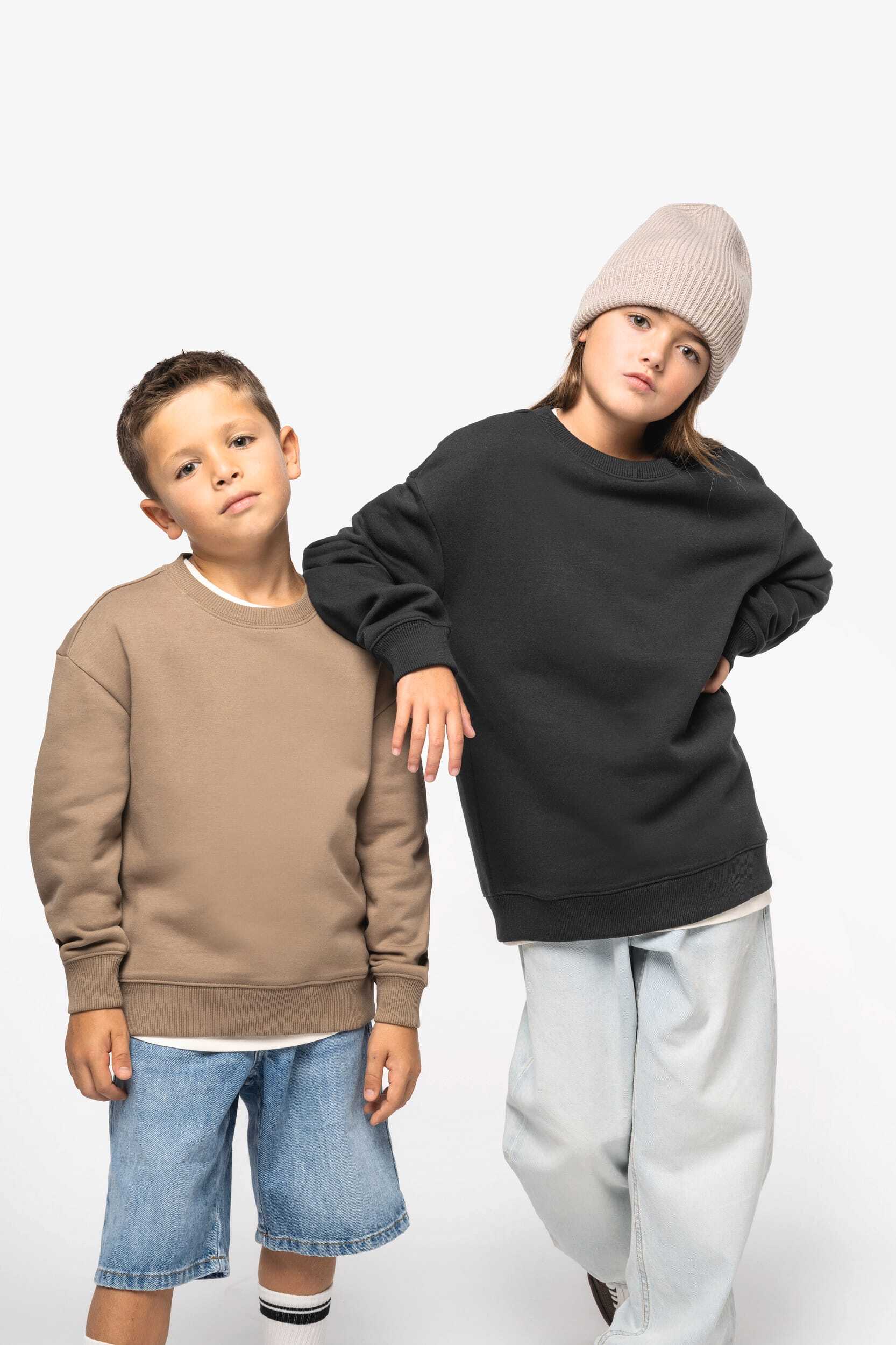Sweat-shirts personnalisable NATIVE SPIRIT Sweat-shirt écoresponsable à col rond oversize enfant