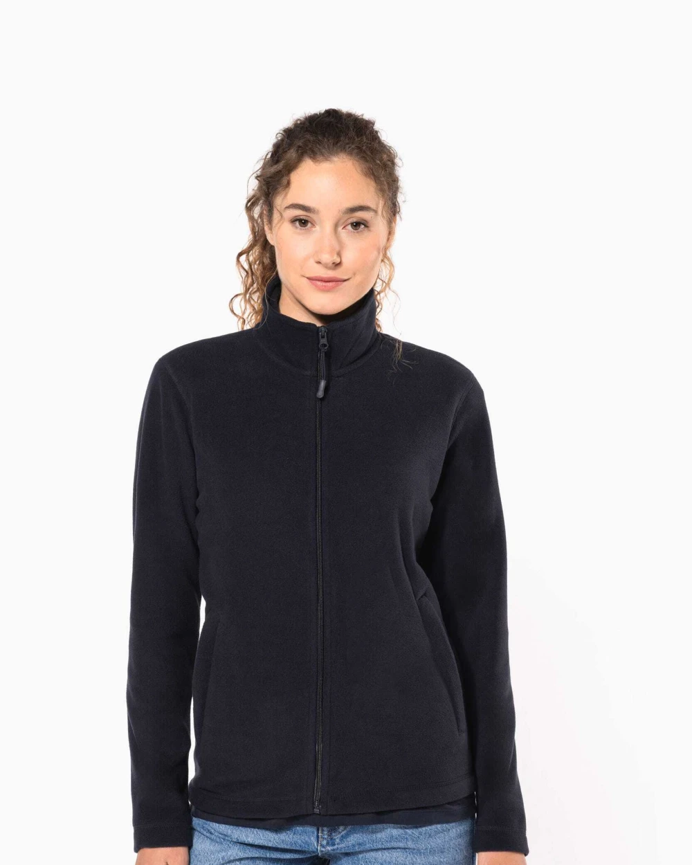 KARIBAN Mikrofleece-Jacke durchgehender Reißverschluss Polar Fleeces personalisierbar