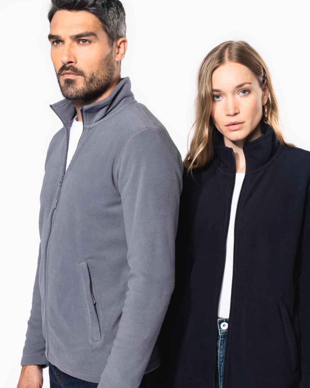KARIBAN Mikrofleece-Jacke durchgehender Reißverschluss Polar Fleeces personalisierbar