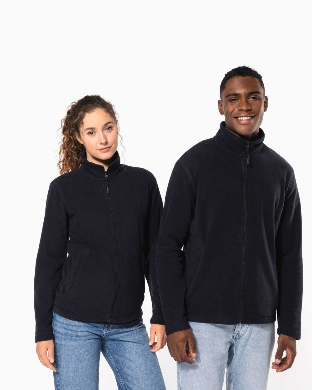 KARIBAN Mikrofleece-Jacke durchgehender Reißverschluss Polar Fleeces personalisierbar