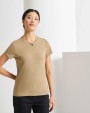 T-shirts PREMIER Ecologisch dames-T-shirt ‘Comis’ met knoopjeshals voor bedrukking &amp; borduring