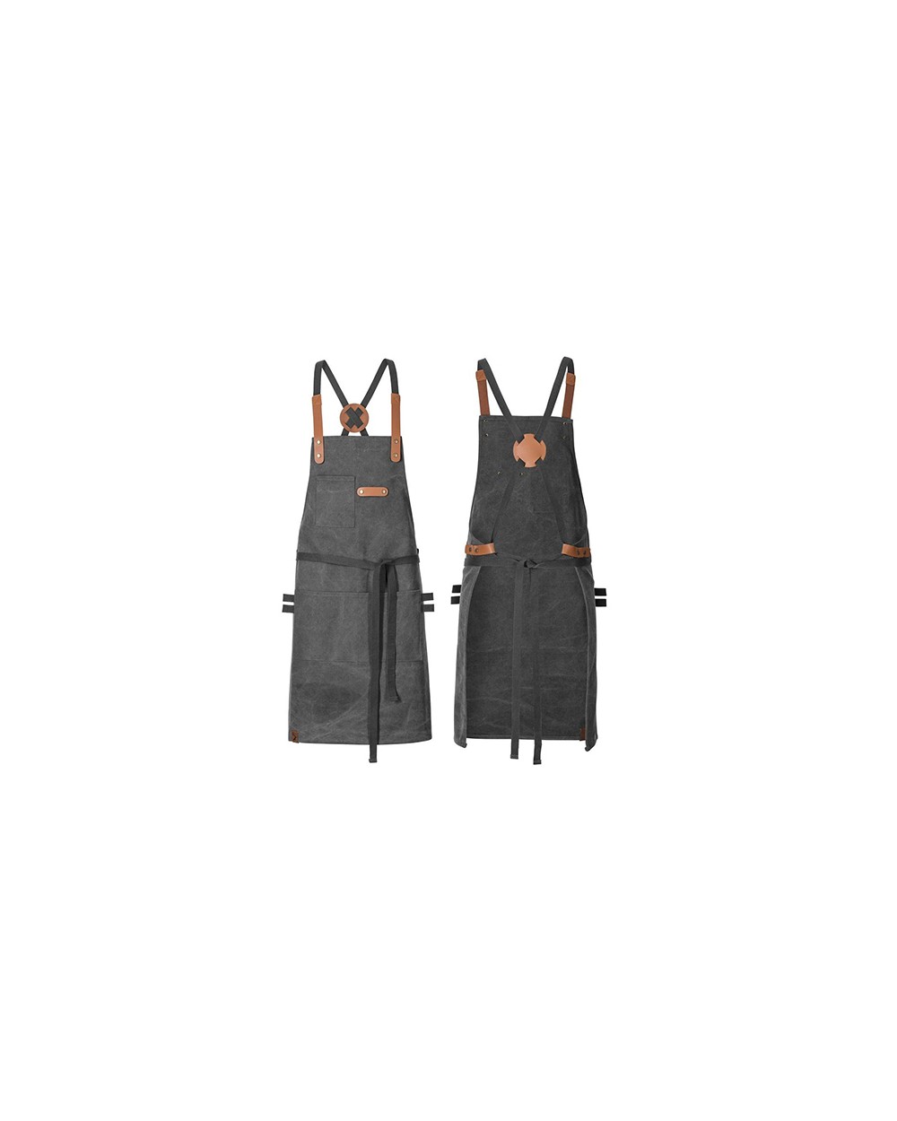 Schorten EXNER Bib Apron Canvas With Decorative Label voor bedrukking &amp; borduring