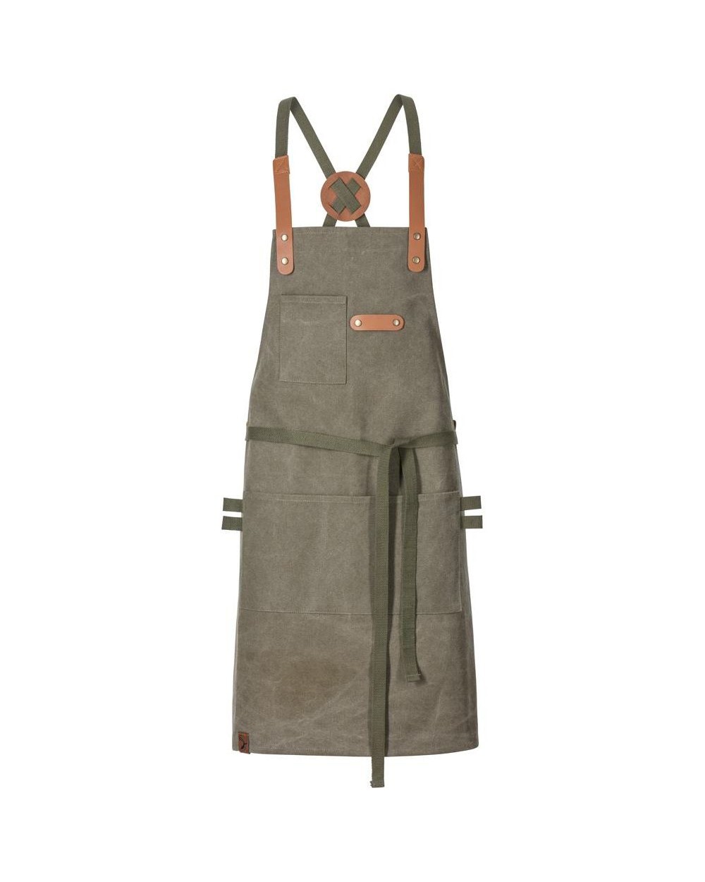 Schorten EXNER Bib Apron Canvas With Decorative Label voor bedrukking &amp; borduring