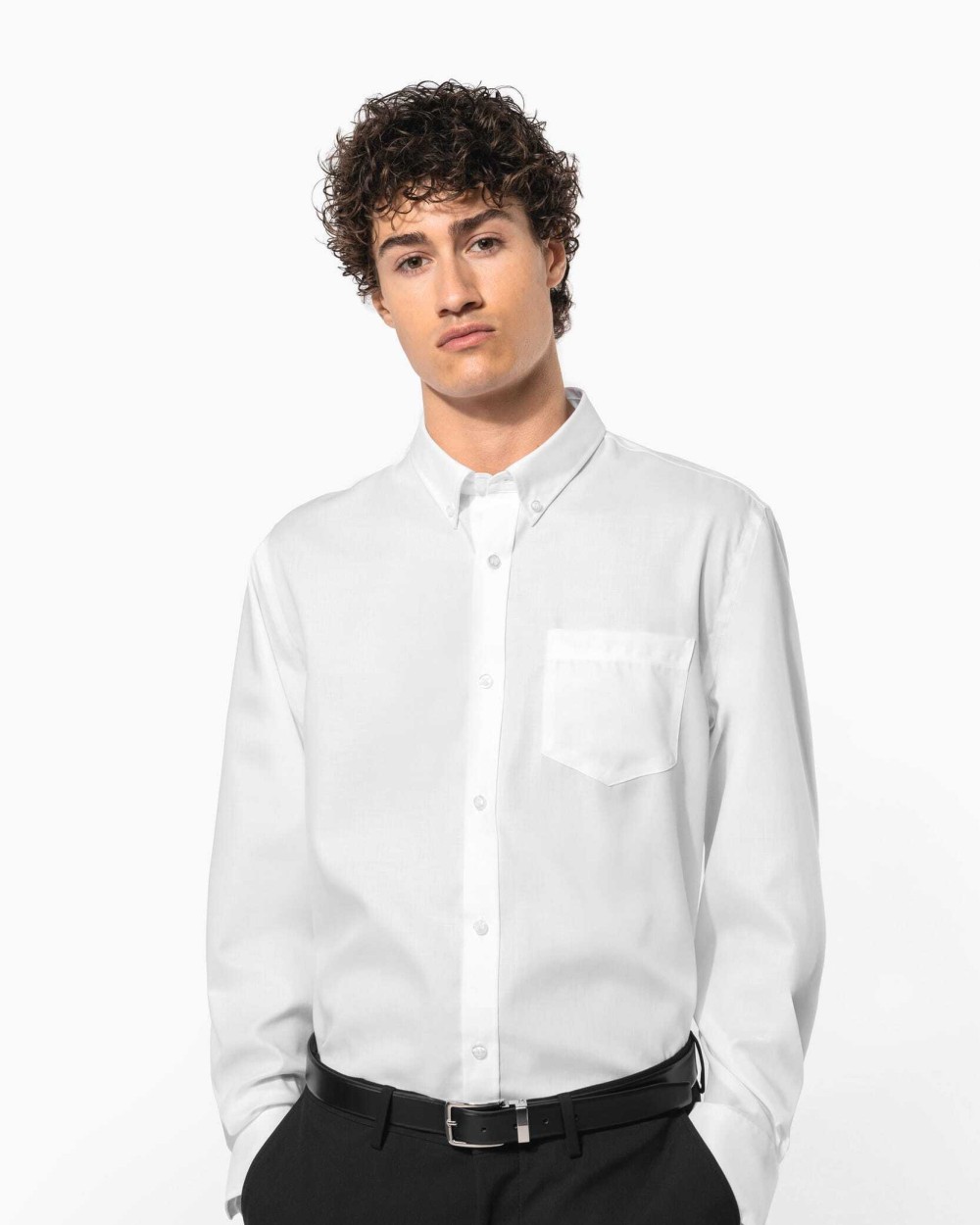 Hemden KARIBAN Heren non-iron overhemd lange mouwen voor bedrukking &amp; borduring