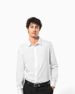 Chemise popeline polycoton sans poche entretien facile homme
