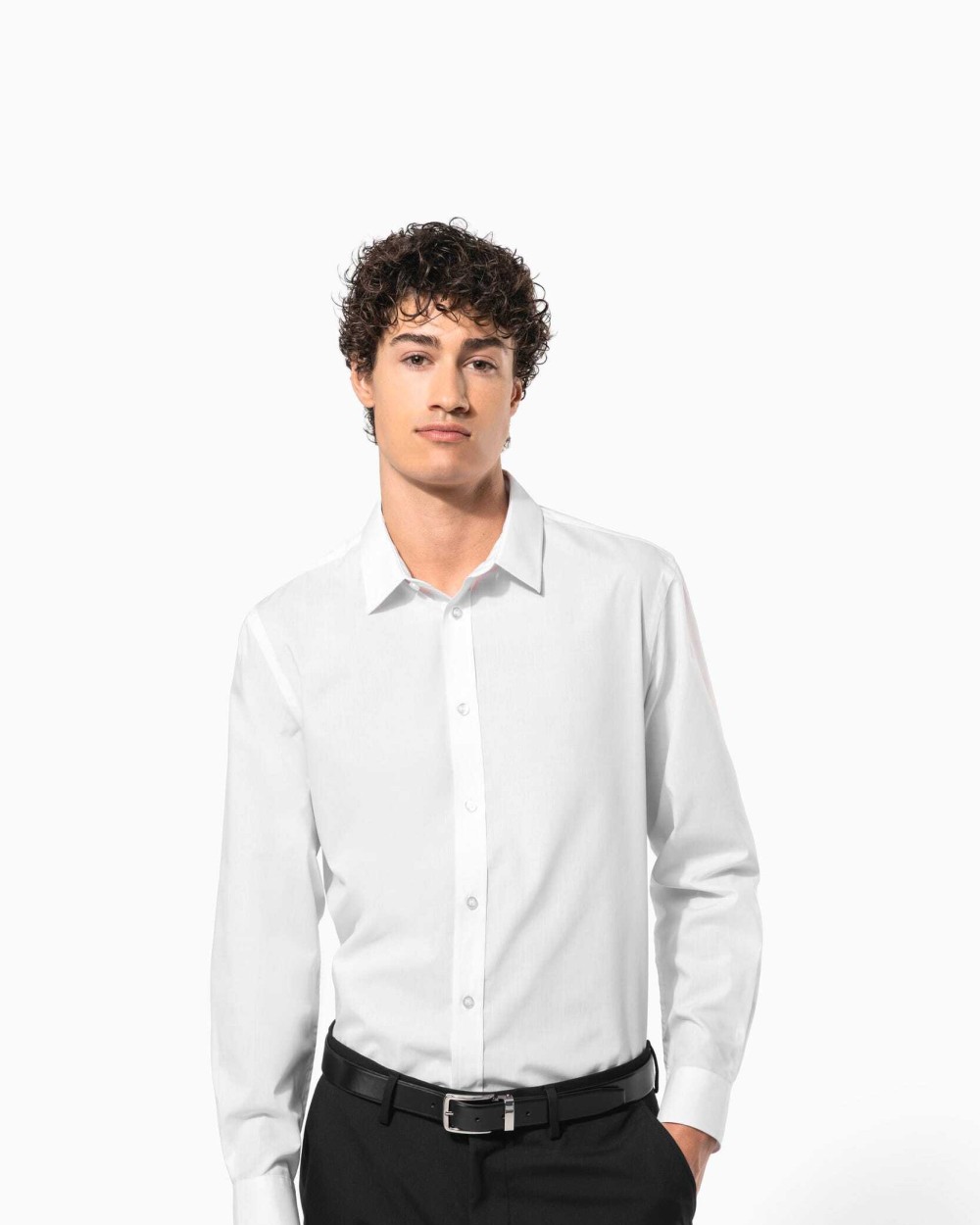 Chemises personnalisable KARIBAN Chemise popeline polycoton sans poche entretien facile homme