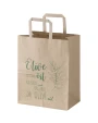 Tassen & Zakken 4DO Kraft papieren tas 80 g/m² met platte handvatten – 25 x 15 x 32 cm voor bedrukking &amp; borduring