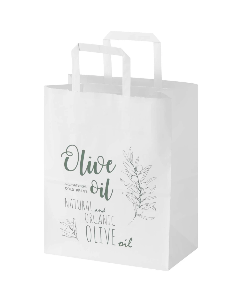 Tassen & Zakken 4DO Kraft papieren tas 80 g/m² met platte handvatten – 25 x 15 x 32 cm voor bedrukking &amp; borduring
