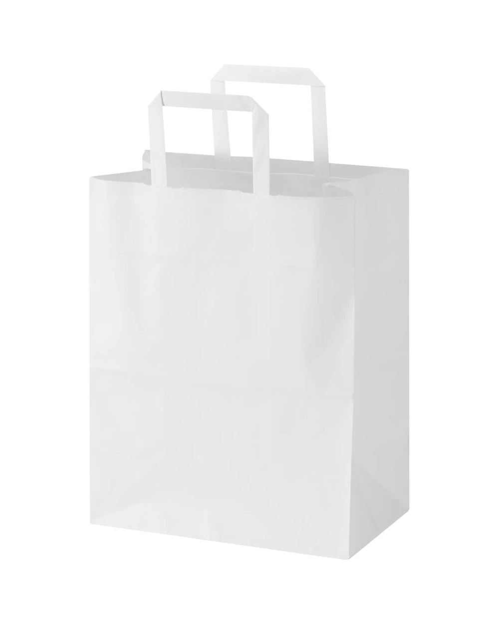 Tassen & Zakken 4DO Kraft papieren tas 80 g/m² met platte handvatten – 25 x 15 x 32 cm voor bedrukking &amp; borduring