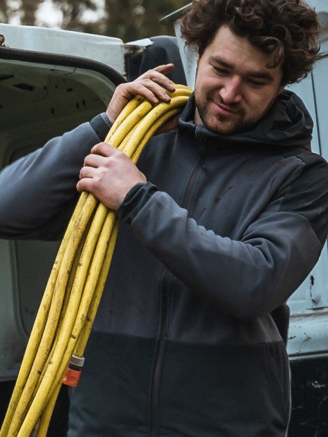 Softshells à personnaliser PROJOB 3120 SWEATHSIRT BI MATIERE CAPUCHE CONTRASTEE 