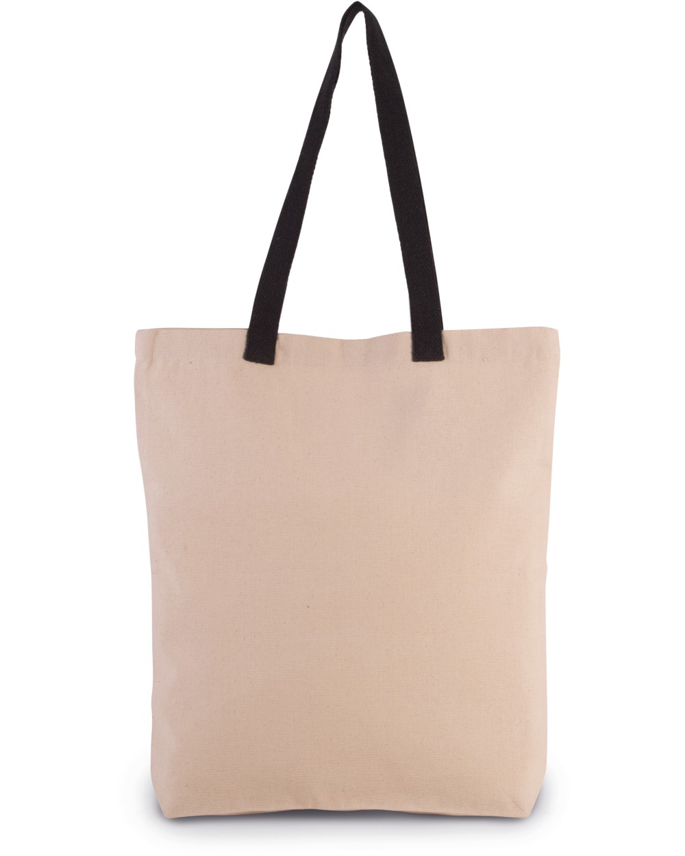 Tote bags KIMOOD Shopper met plooi en contrasterend hengsel voor bedrukking &amp; borduring