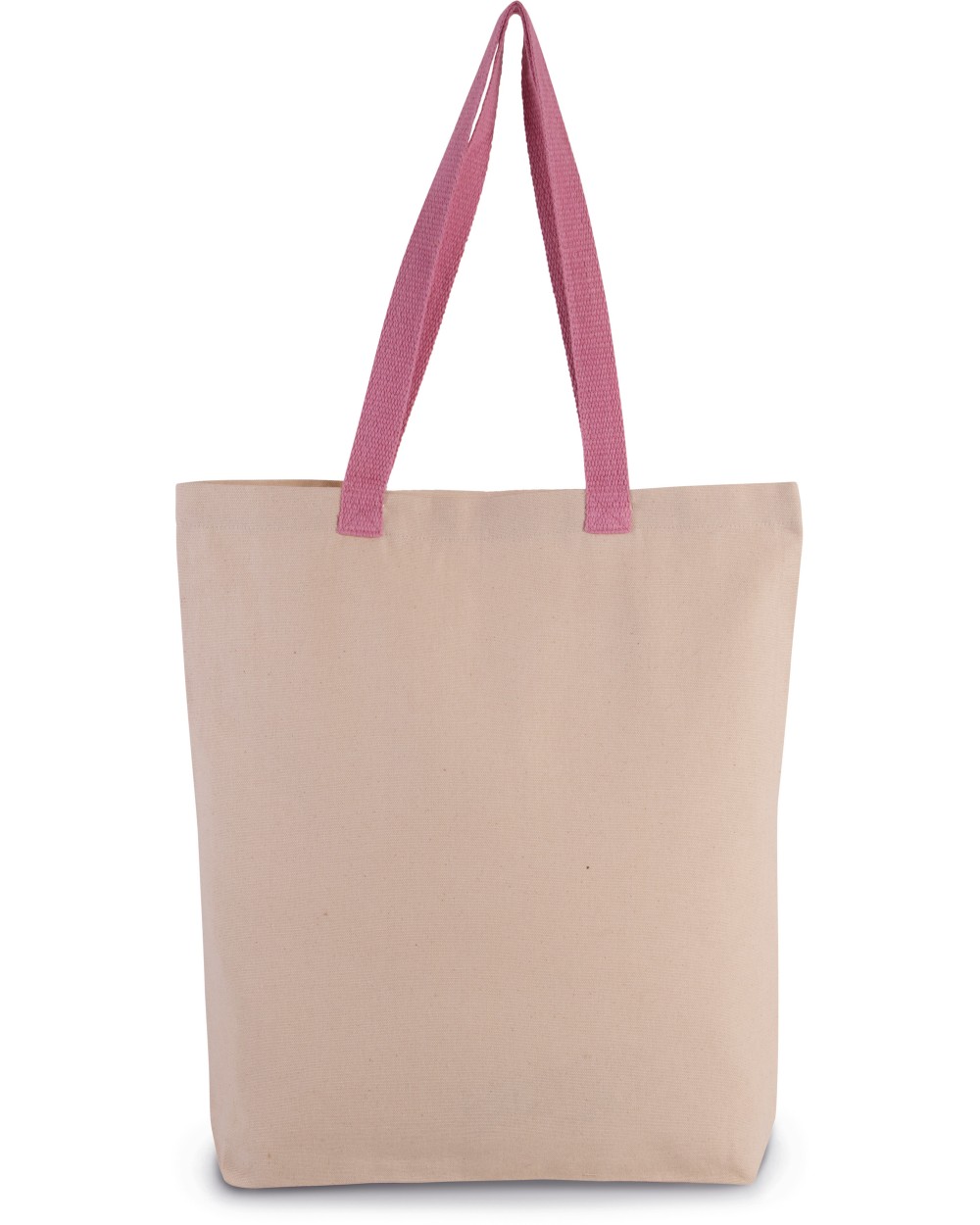 Tote bags KIMOOD Shopper met plooi en contrasterend hengsel voor bedrukking &amp; borduring