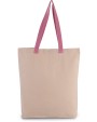 Tote bags KIMOOD Shopper met plooi en contrasterend hengsel voor bedrukking &amp; borduring