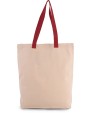 Tote bags KIMOOD Shopper met plooi en contrasterend hengsel voor bedrukking &amp; borduring