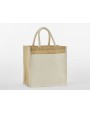 Tote bags personnalisable WESTFORDMILL COTTON POCKET NATURAL STARCHED JUTE MIDI TOTE