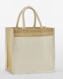 Tote bags WESTFORDMILL COTTON POCKET NATURAL STARCHED JUTE MIDI TOTE voor bedrukking &amp; borduring