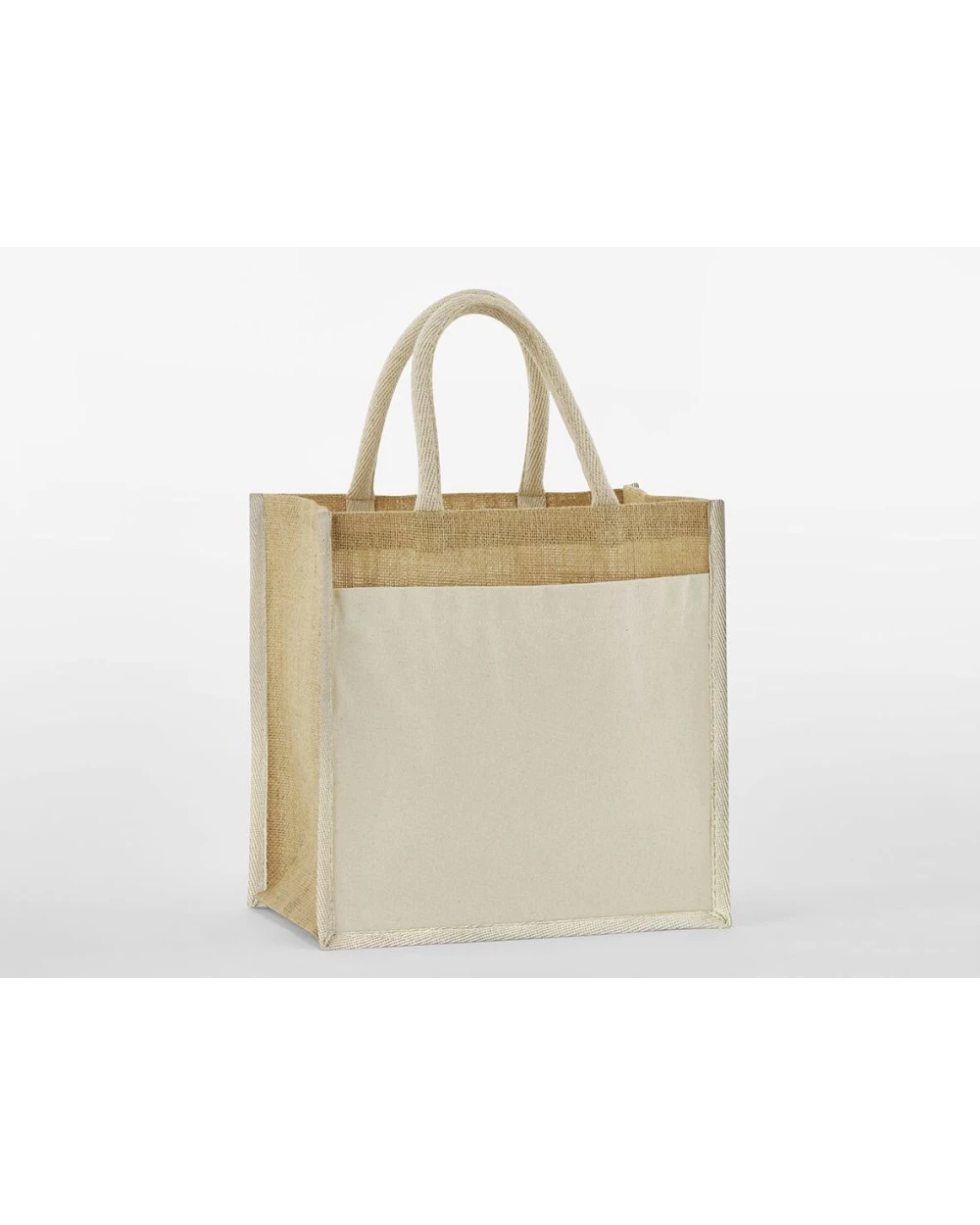 Tote bags personnalisable WESTFORDMILL COTTON POCKET NATURAL STARCHED JUTE MIDI TOTE