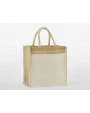 Tote bags personnalisable WESTFORDMILL COTTON POCKET NATURAL STARCHED JUTE MIDI TOTE