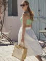 Tote bags à personnaliser WESTFORDMILL COTTON POCKET NATURAL STARCHED JUTE MIDI TOTE 