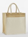 Tote bags à personnaliser WESTFORDMILL COTTON POCKET NATURAL STARCHED JUTE MIDI TOTE 