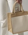 Tote bags personnalisable WESTFORDMILL COTTON POCKET NATURAL STARCHED JUTE MIDI TOTE