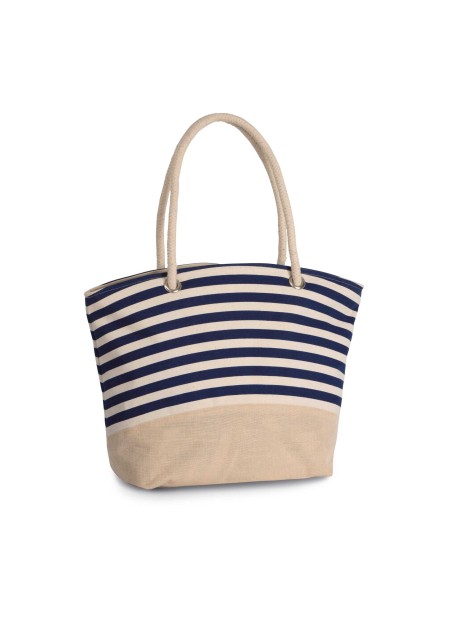 KIMOOD Sac shopping style marin en toile de jute  personnalisable
