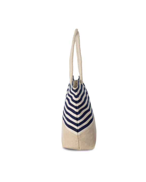 Tassen & Zakken KIMOOD Shopper van jutecanvas in marinestijl voor bedrukking &amp; borduring