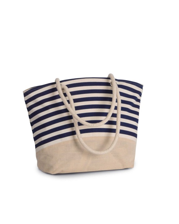 Tassen & Zakken KIMOOD Shopper van jutecanvas in marinestijl voor bedrukking &amp; borduring