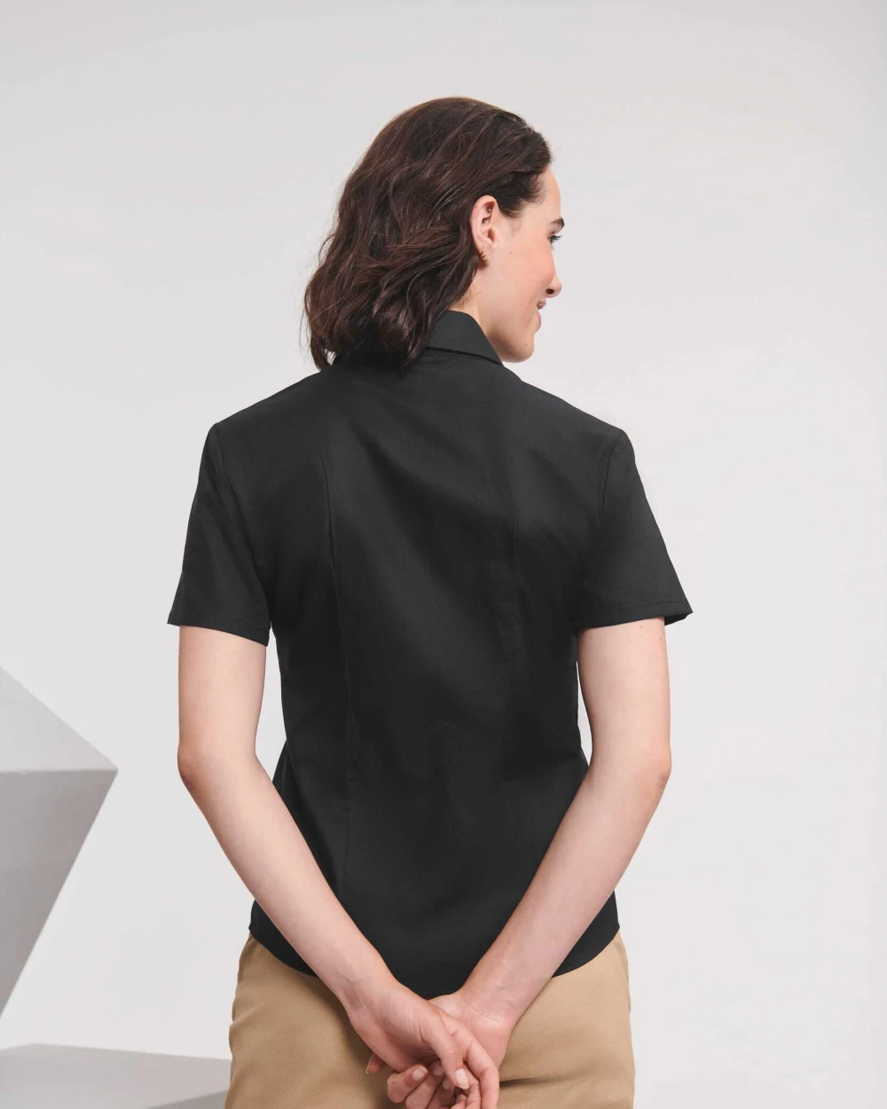 Hemden RUSSELL Ladies Short Sleeve Easy Care Oxford Shirt voor bedrukking &amp; borduring