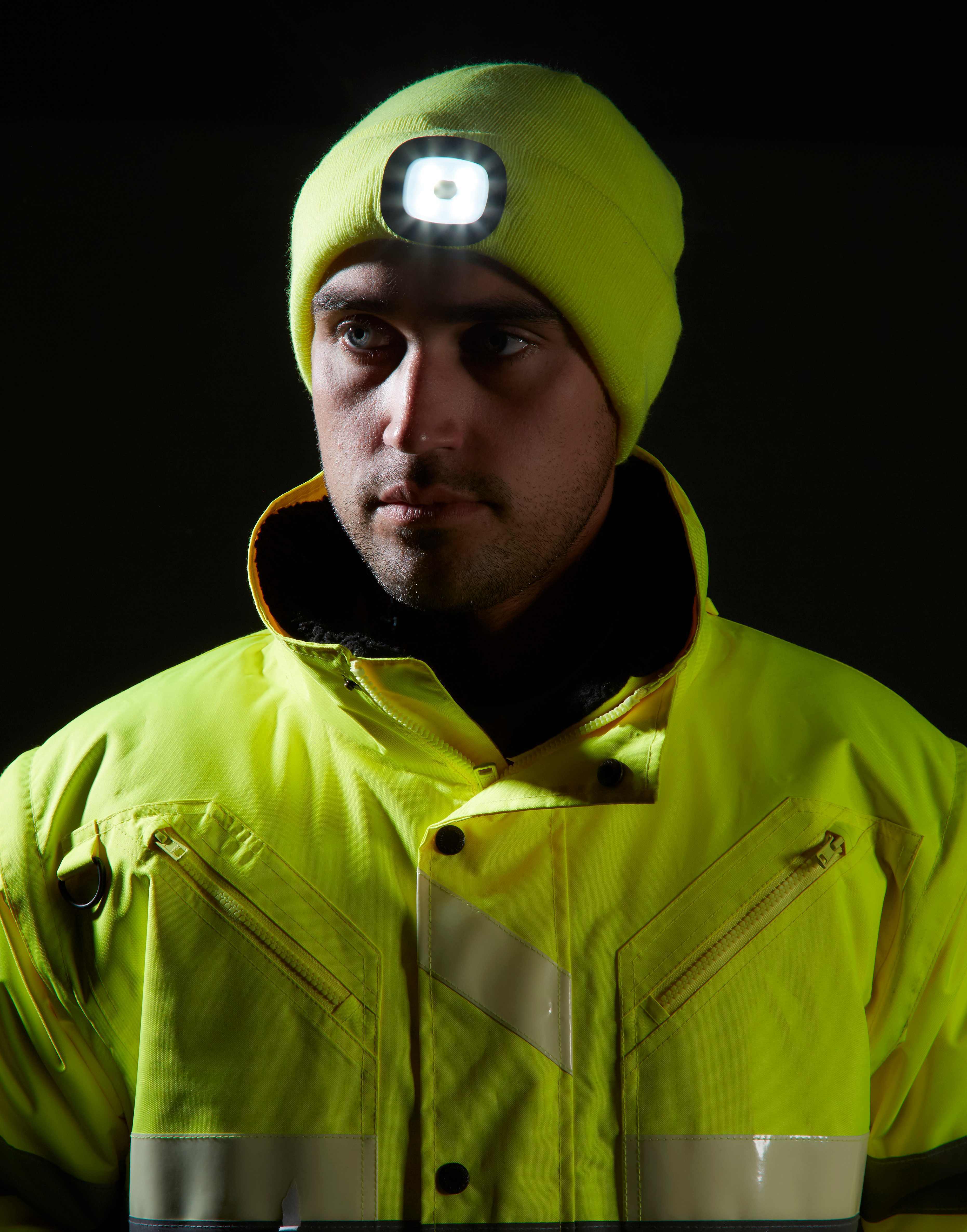 Bonnets personnalisable PORTWEST Bonnet Beanie avec LED rechargeable