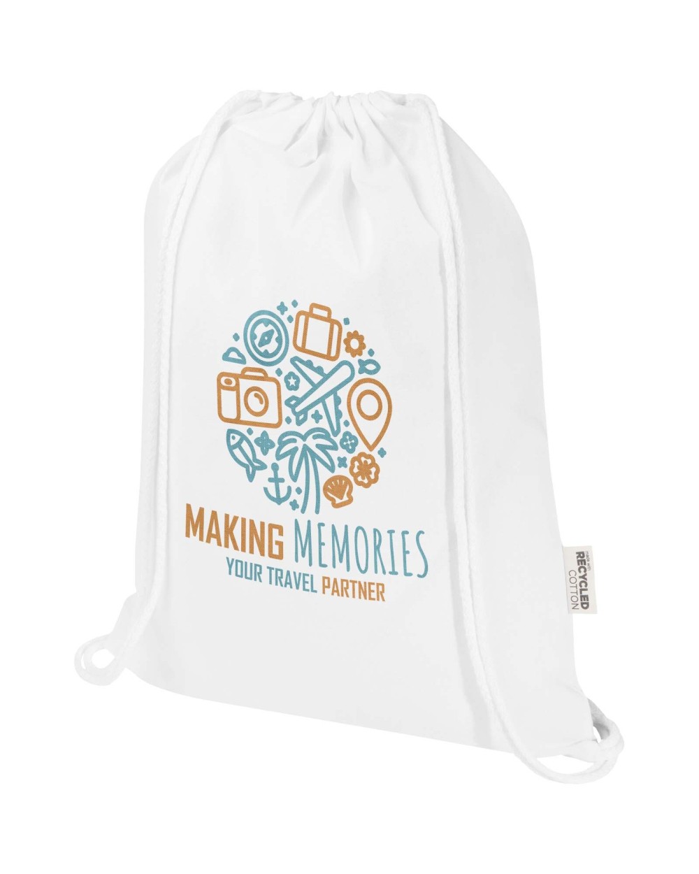Sacs & Bagagerie personnalisable 4DO Sac de 5 L avec cordon Oregon Blend en coton recyclé 140 g/m² certifié GRS