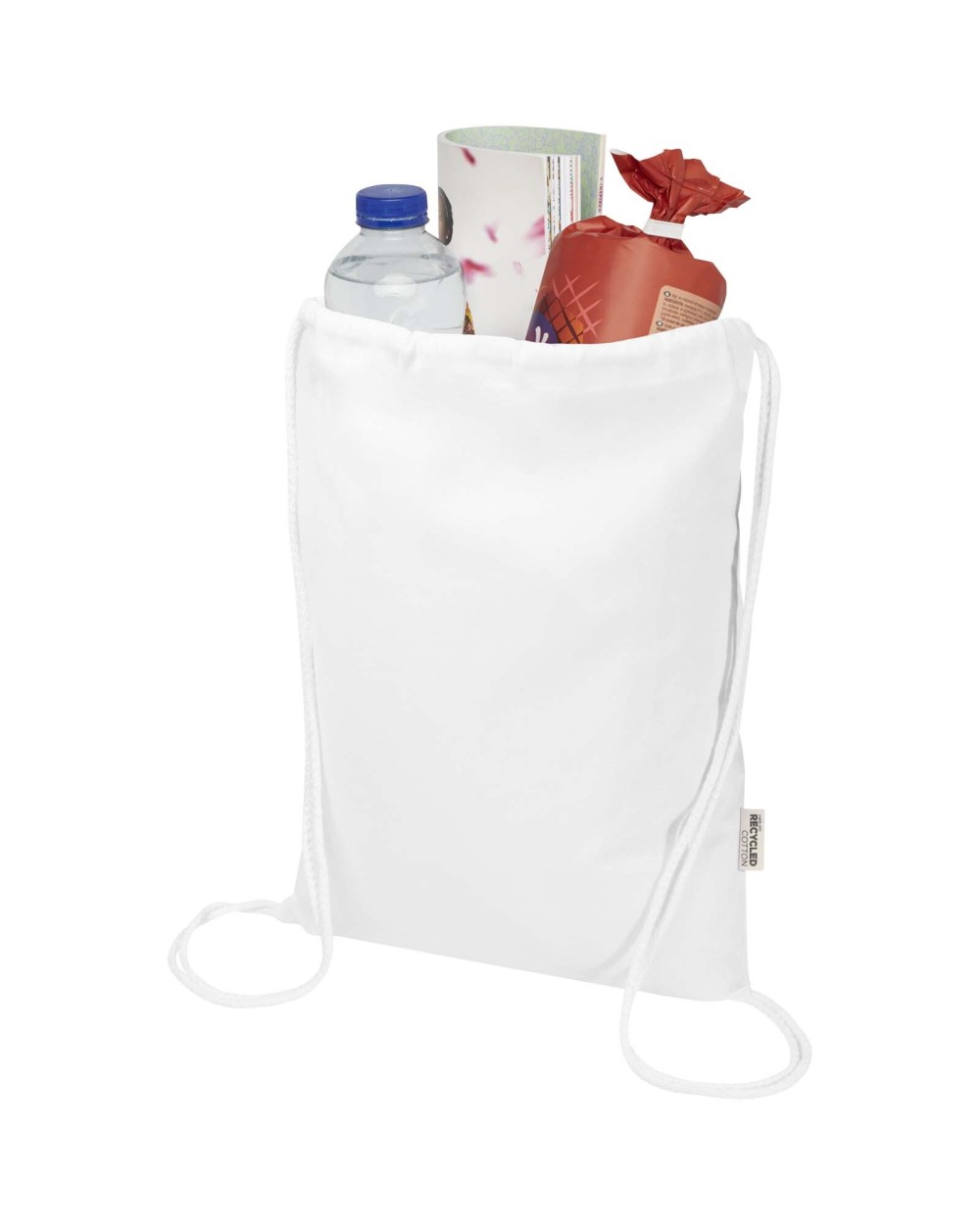Tassen & Zakken 4DO Oregon Blend 140 g/m² GRS gerecyclede tas met trekkoord 5 l voor bedrukking &amp; borduring
