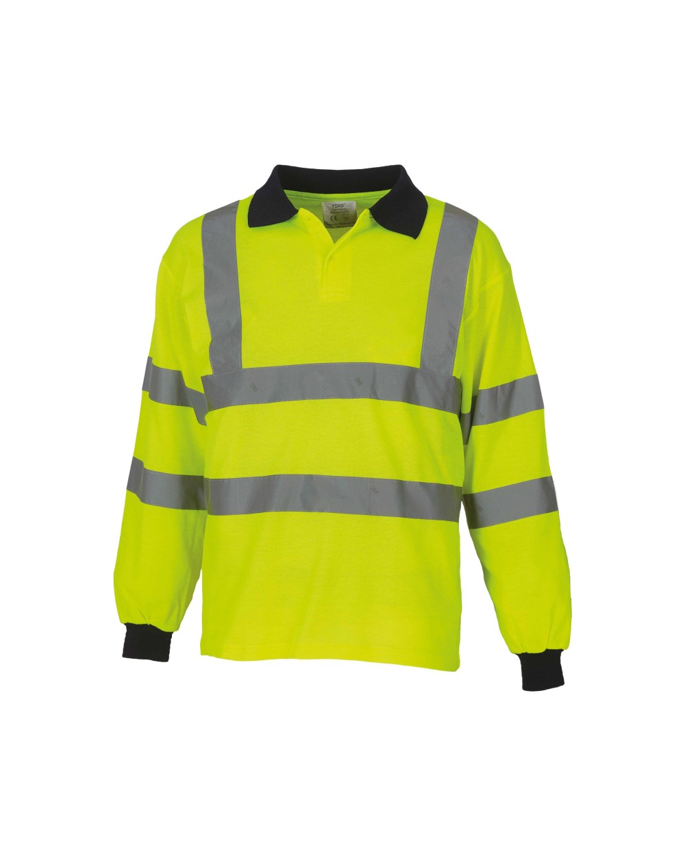 YOKO YOKO Langärmliges Poloshirt in Warnfarbe Poloshirts personalisierbar